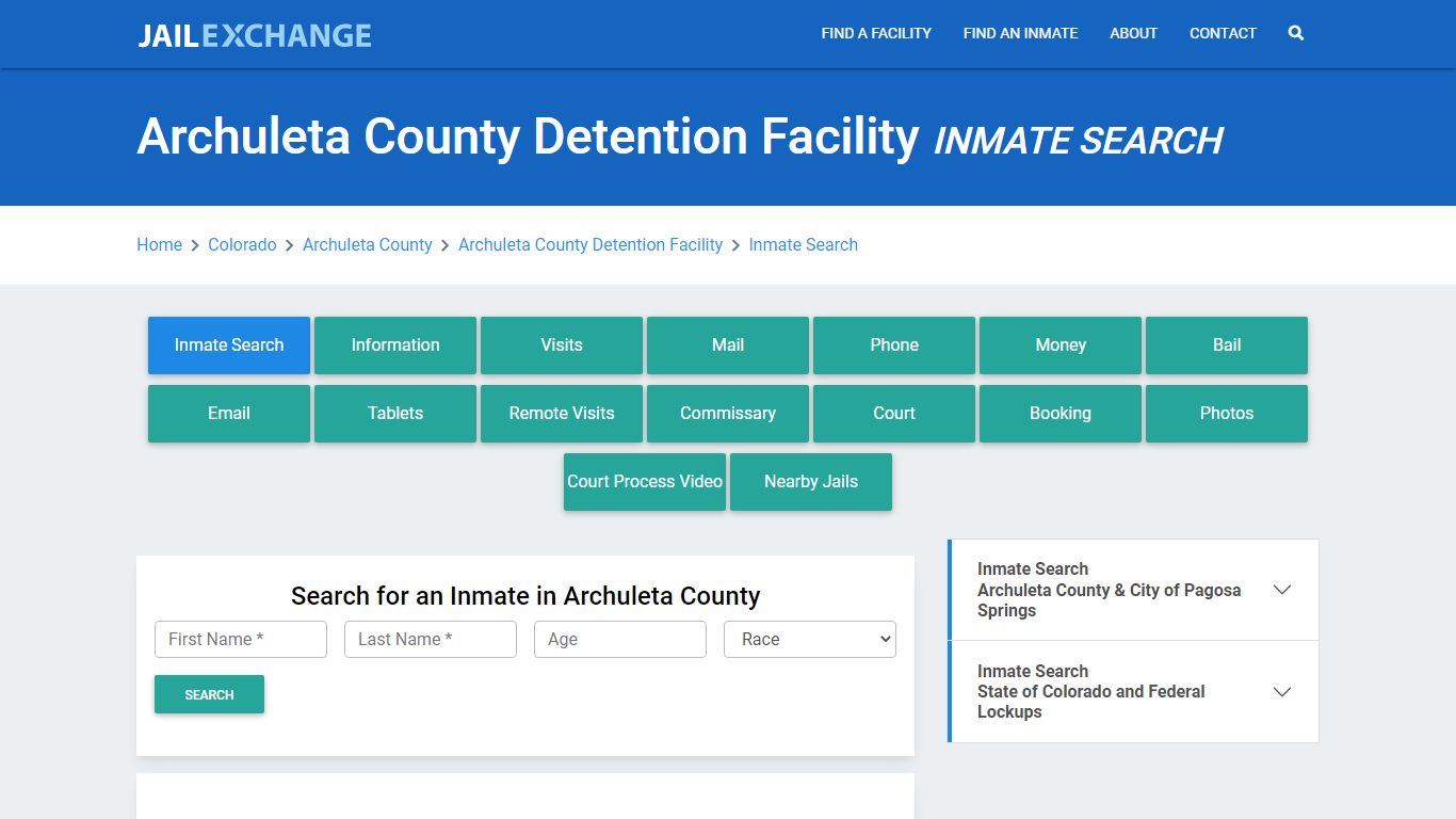 Archuleta County Detention Facility Inmate Search - Jail Exchange